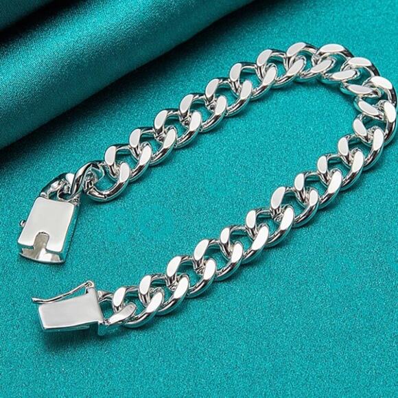 Sterling Silver Chain Link Cuban Necklace Curb Unisex - Picture 6 of 9